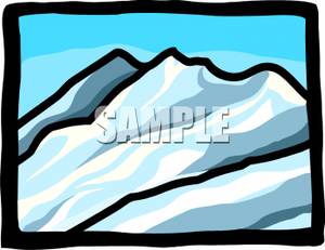 Royalty Free Clipart Image  A Snowy Mountain Peak