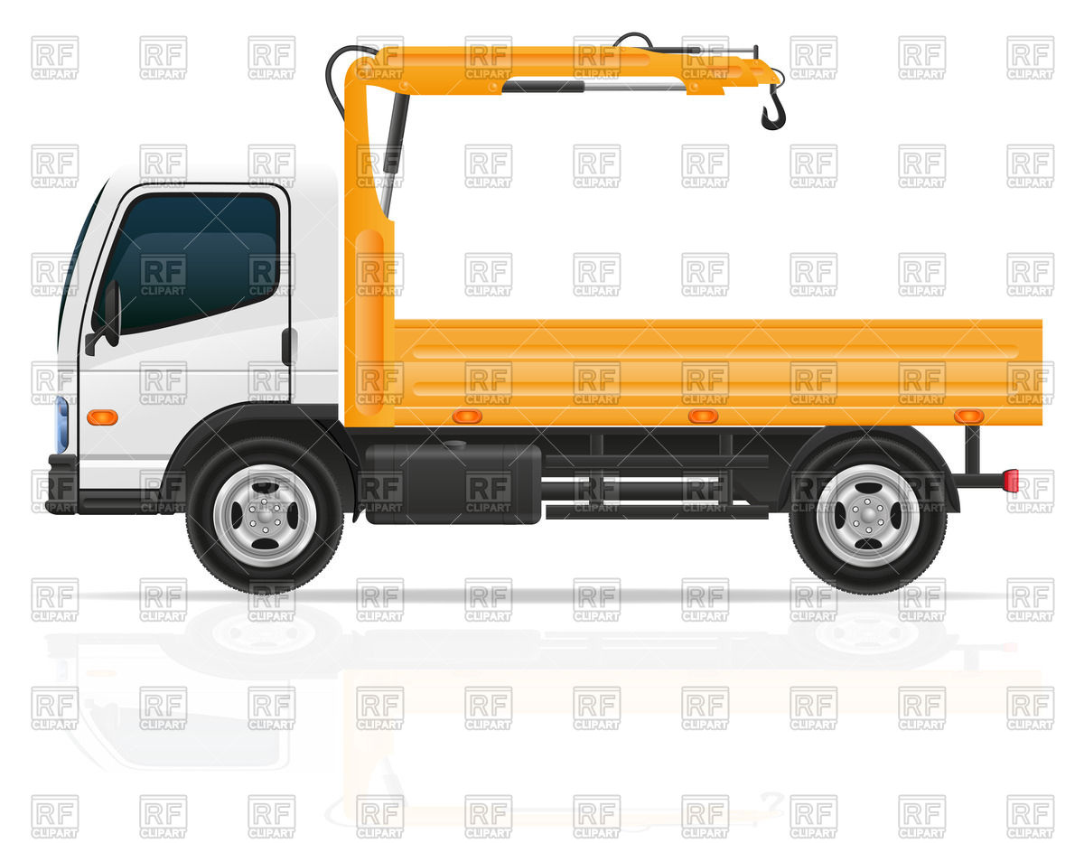Truck With Small Crane Tow Car Download Royalty Free Vector Clipart