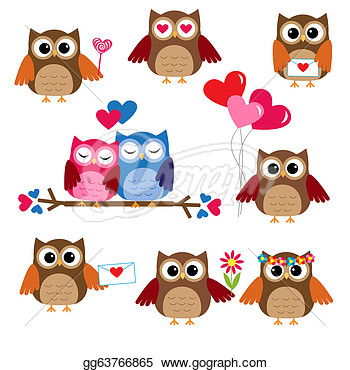 Valentine Owl Clip Art 40 Owl Clipart Package Valentines Day Heart    