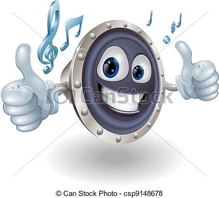 Vector Of Music Audio Speaker Character   Illustration Of A Cool Music