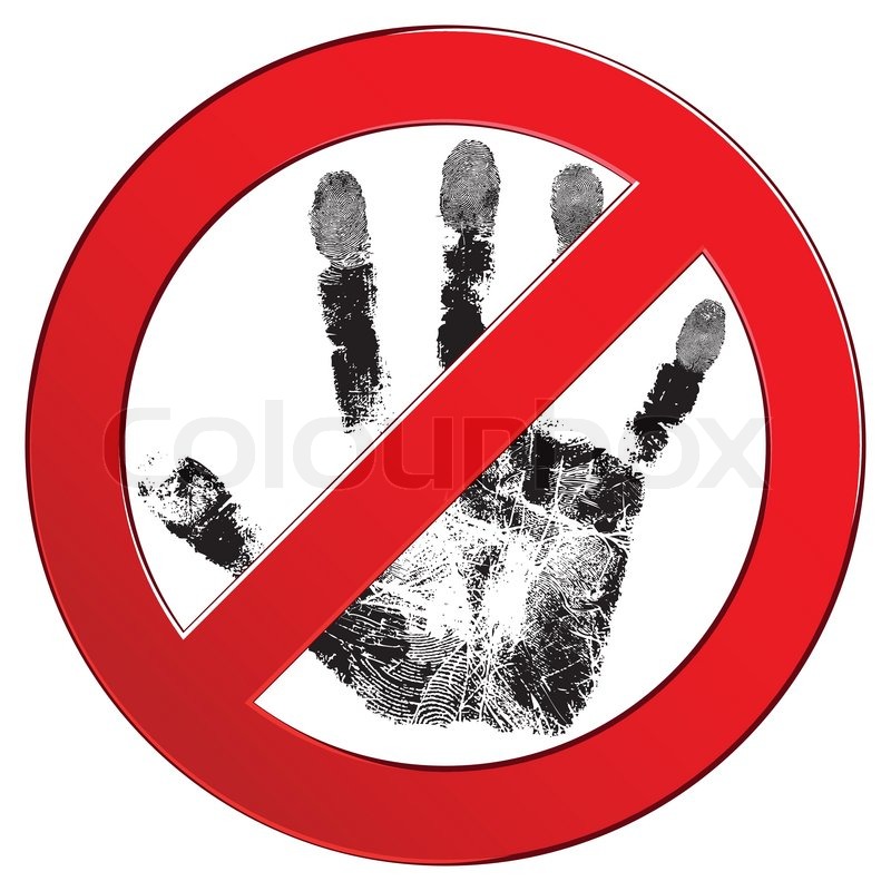 Vector Of  Sign Forbidden Circle With People Hand Texture  Don T Touch