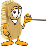 0025 0805 1313 2142 Clip Art Graphic Of A Scrub Brush Mascot Character