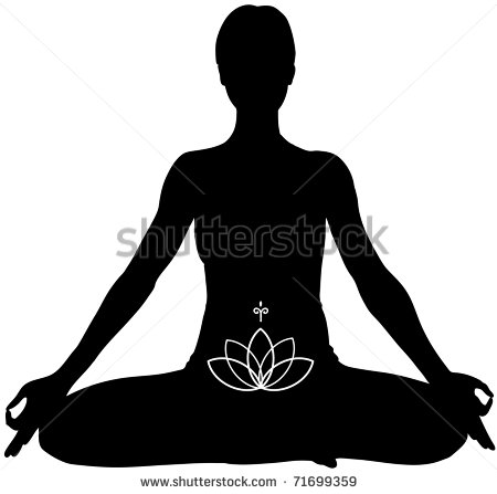 An Isolated Silhouette Of A Woman In Meditation  Lotus Pose  Padmasana
