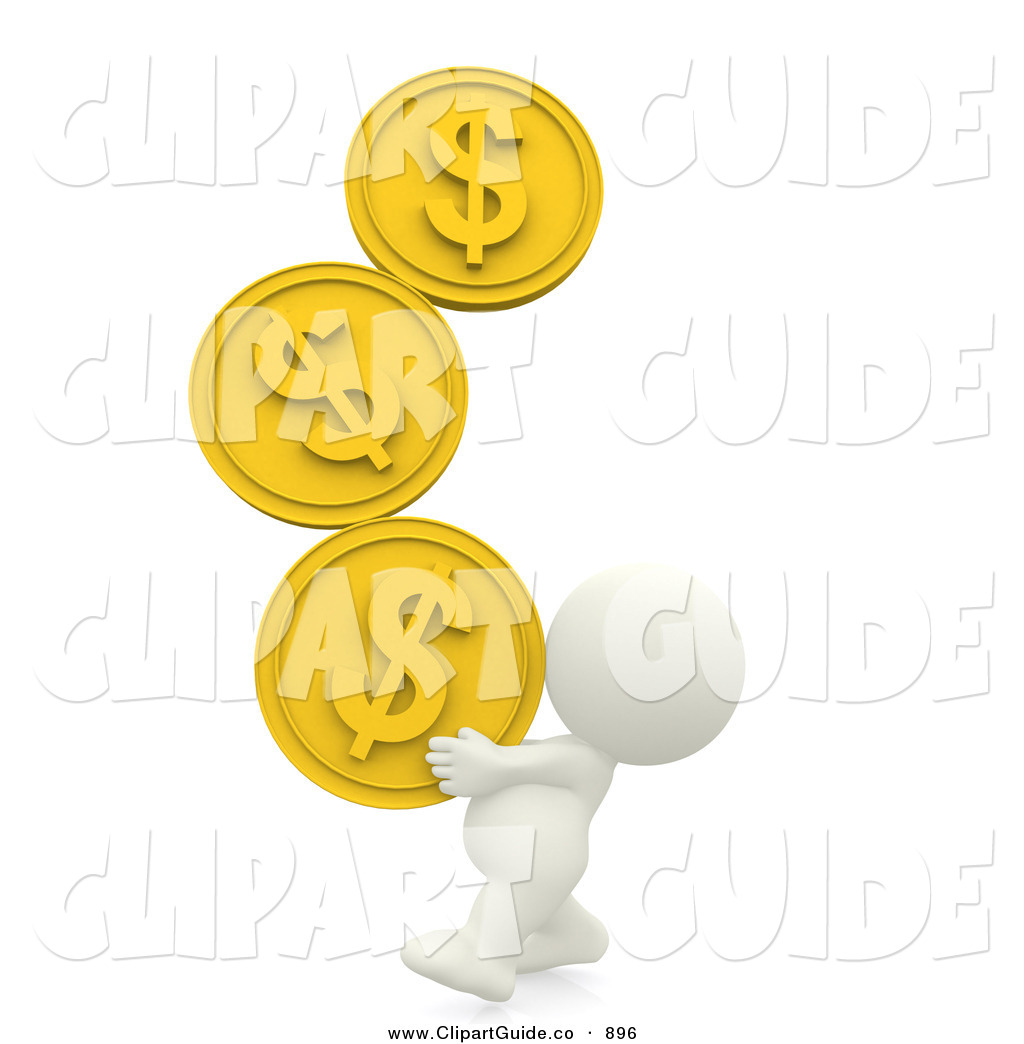 Art Of A 3d Teeny Person With Gold Coins Stacked Up By Andresr 896