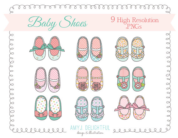 Baby Girl Shoes Clip Art Baby Girl Shoes Clip Art Set