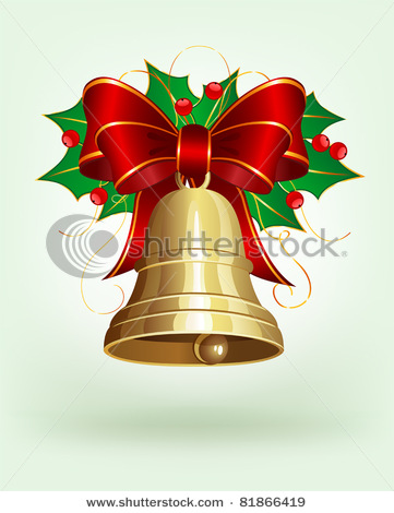 Beautiful Christmas Bell   Vector Clipart Illustration