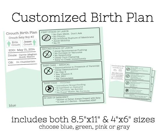 Birth Plan Info Graphics For A Hospital Birth  Helps Hospital Staff