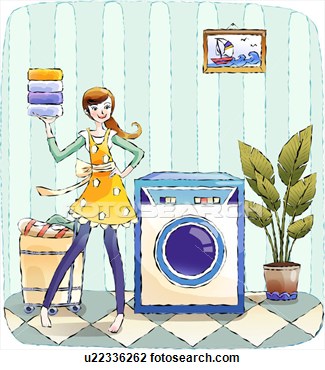 Clip Art   Woman Doing Laundry  Fotosearch   Search Clipart    