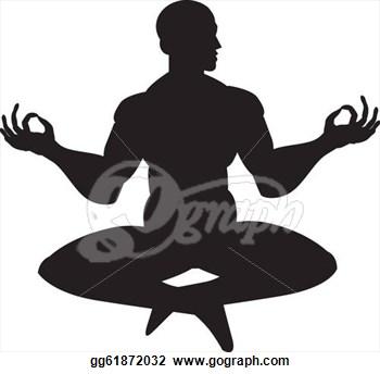 Clipart   Monk In Meditation Silhouette Vector Illustration  Stock