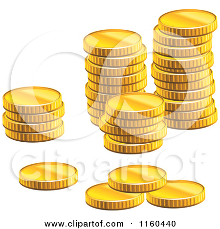 Clipart Of A Stack Of Sparkly Golden Coins 2   Royalty Free Vector