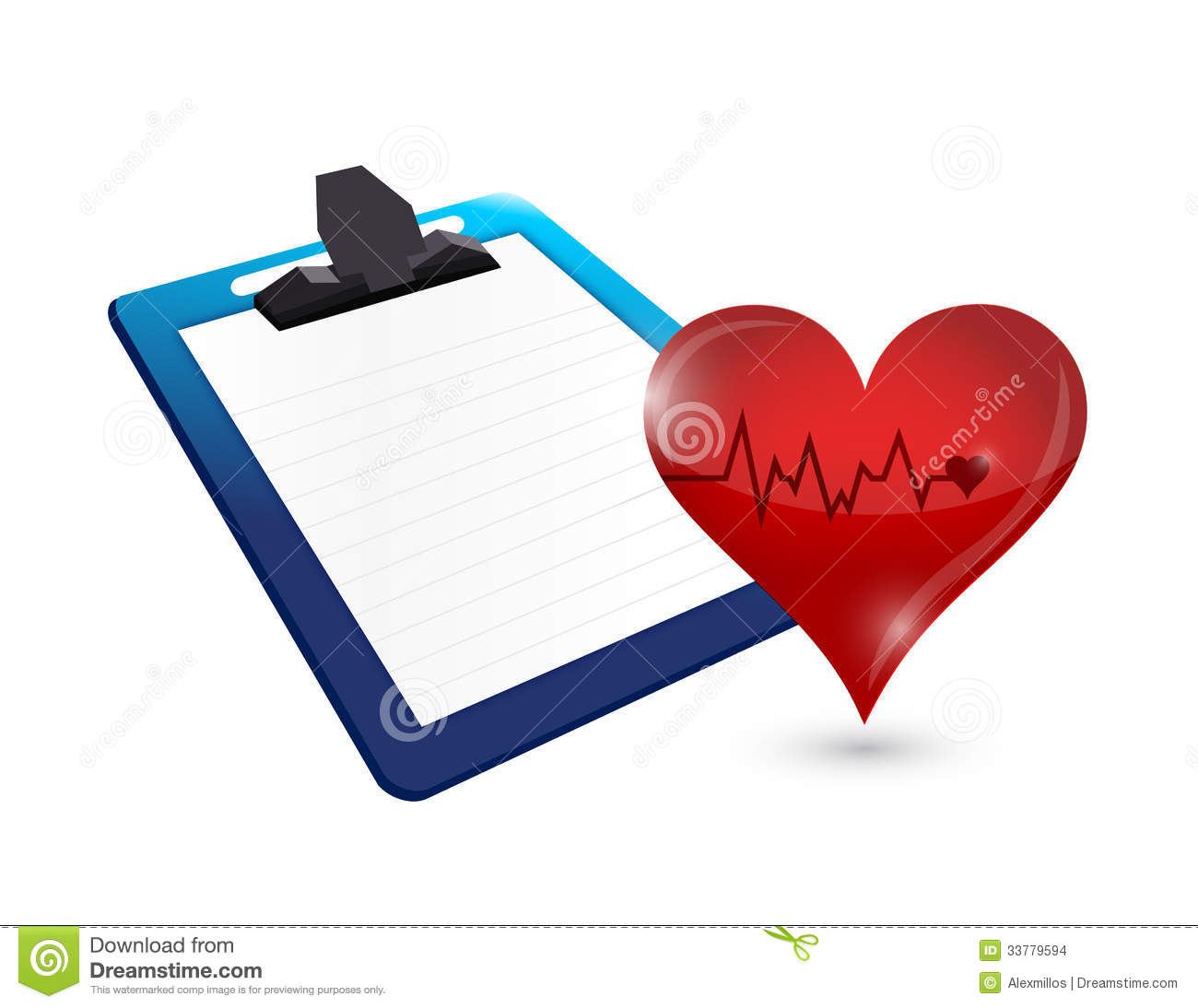 Clipboard And Lifeline Heart Illustration Design Stock Images   Image