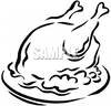 Cooking Clipart Black And White Black And White Cartoon Cooked Turkey    