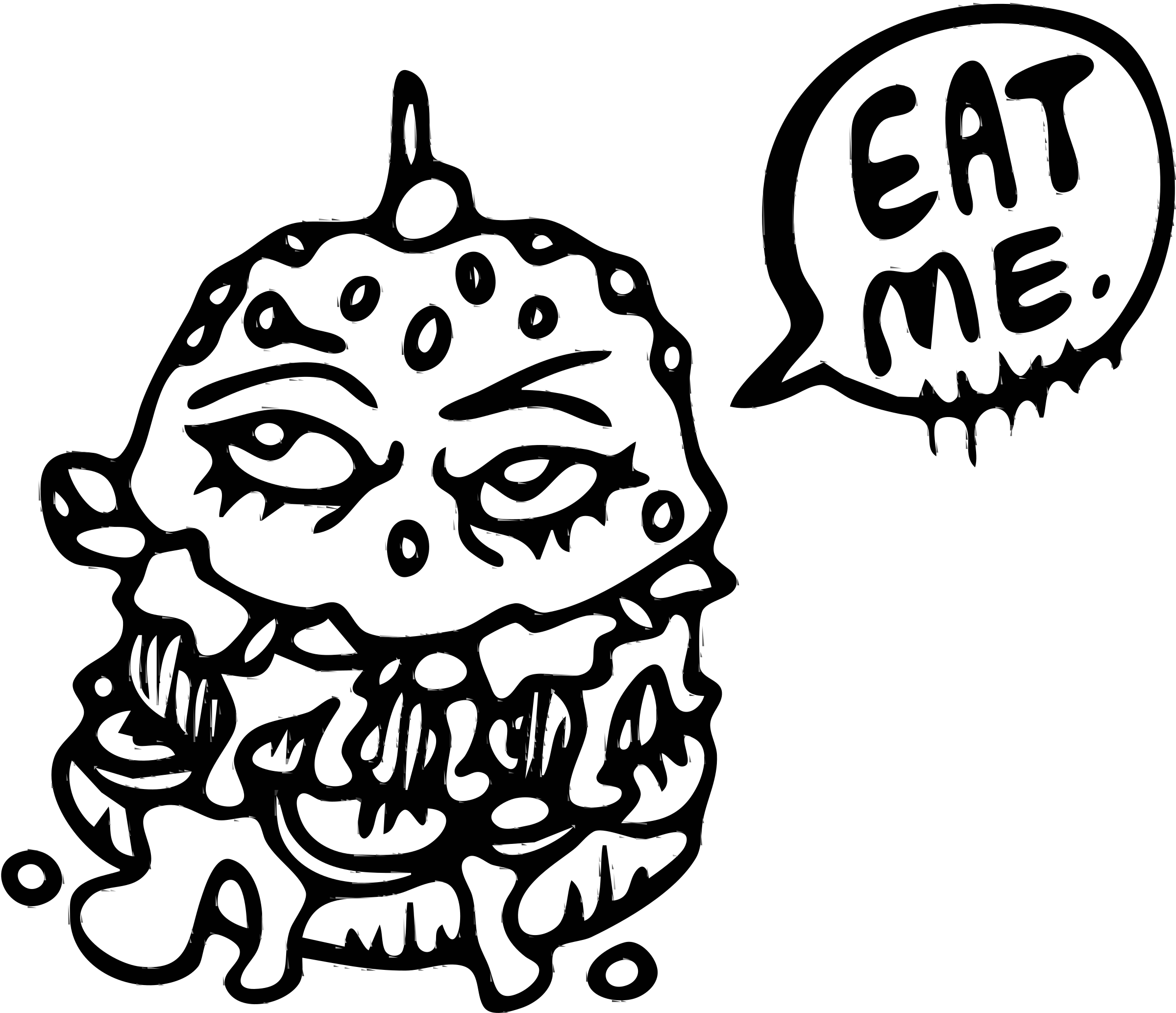 Eat This Burger  Black And White  By Ghost Guts