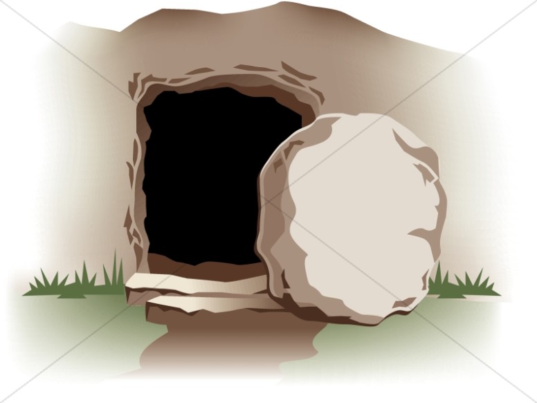 Empty Tomb With Stone   Easter Clipart
