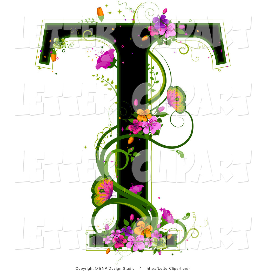 File Name   Clip Art Of A Floral Letter T By Bnp Design Studio 4 Jpg