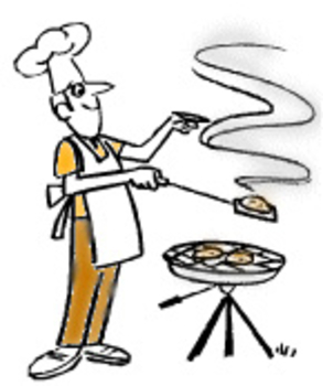 Free Clipart Picture Of Dad Bbqing Burgers