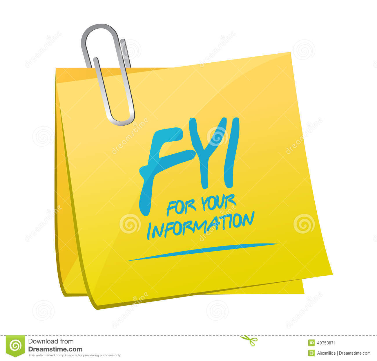 Fyi For Your Information Memo Illustration Design Stock Illustration
