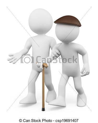 Helping The Elderly   3d White People    Csp19691407   Search Clipart