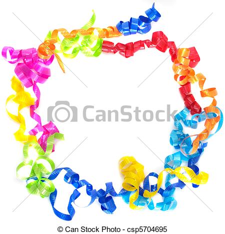 Images Of Multicolored Ribbon Border   A Fun Border Of Colored Curly    