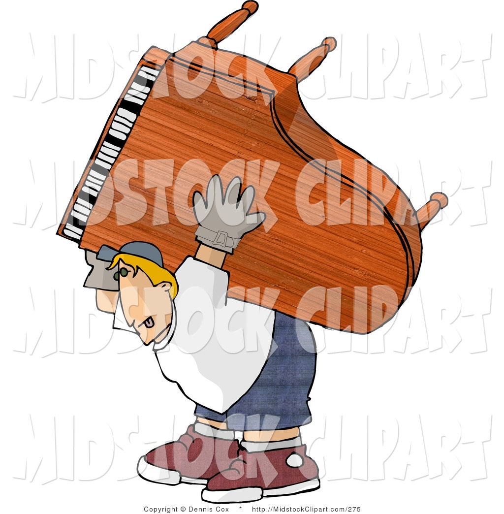 Larger Preview  Clip Art Of An Exaggeration Of A Strong Young Man    