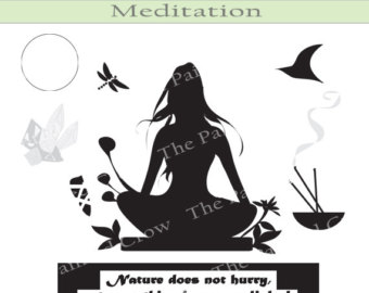 Meditation Silhouette Clip Art Silhouette Woman Yoga Clipart Zen