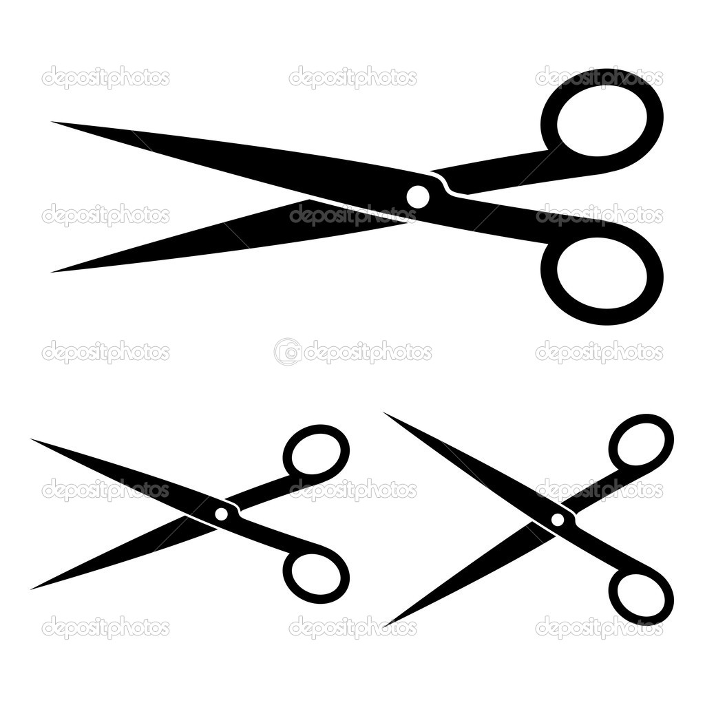 Open Hair Cutting Shears Clipart