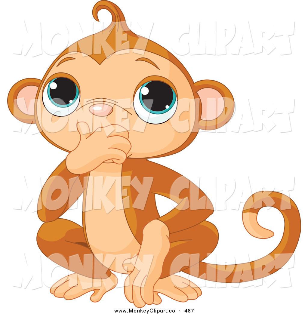    Preview  Clip Art Of A Cute Little Speak No Evil Monkey By Pushkin
