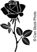 Rose Flower Silhouette   Vector Illustrations Of Silhouette