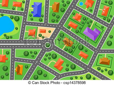 Town Map Clipart Map Of Suburb Or Little Town