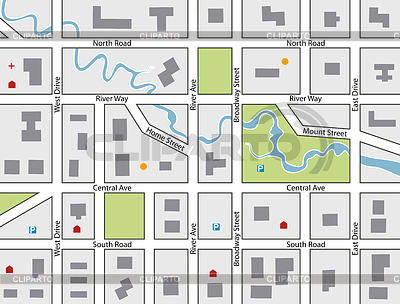Town Map Clipart Vector Road Map Of A Town  