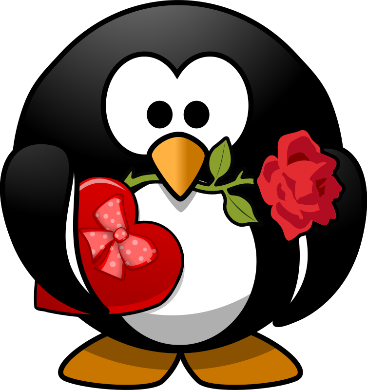 Valentine Penguin By Moini   A Little Penguin Holding A Rose In Its