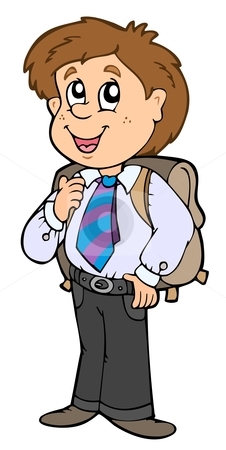 Boy In School Uniform Stock Vector Clipart Boy In School Uniform
