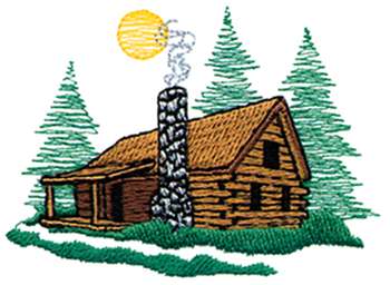 Camp Cabin Clip Art Cabin Scene   Custom Online