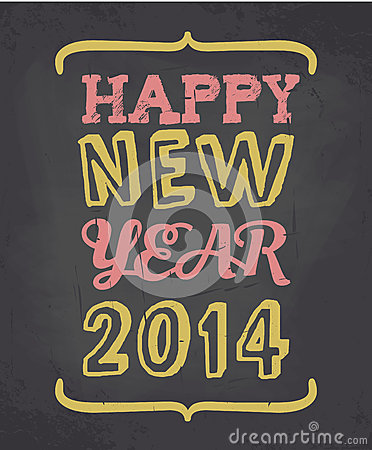 Chalkboard Happy New Year Card Stock Image   Image  35387651