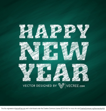 Chalkboard Happy New Year Vector Free Vector 1 86mb