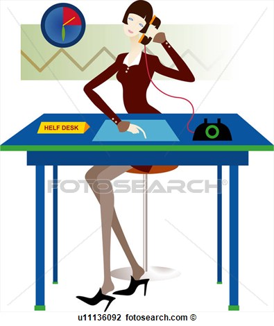 Clip Art   Lady Working The Help Desk  Fotosearch   Search Clipart