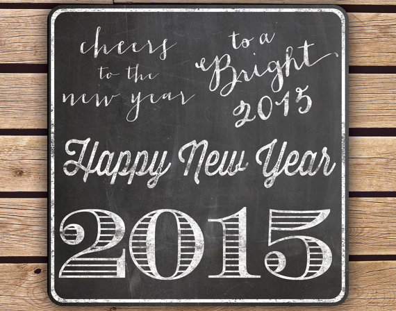 Clipart   Chalkboard Happy New Year   Instant Download   18 Png Files    