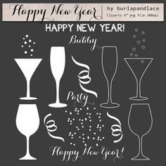 Clipart Happy New Year Confetti Champagne Clipart Party New Years    