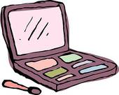 Clipart Of Blush Compact And A Brush Kch0071   Search Clip Art    