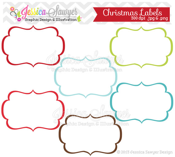 Clipart Printable Labels Christmas Cards Invitations Scrapbook
