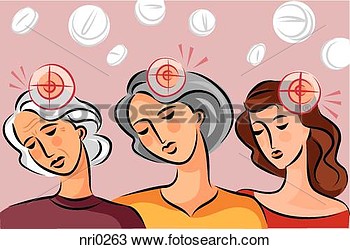 Drawing Of Illustration Of Three Generations Of Women With Target