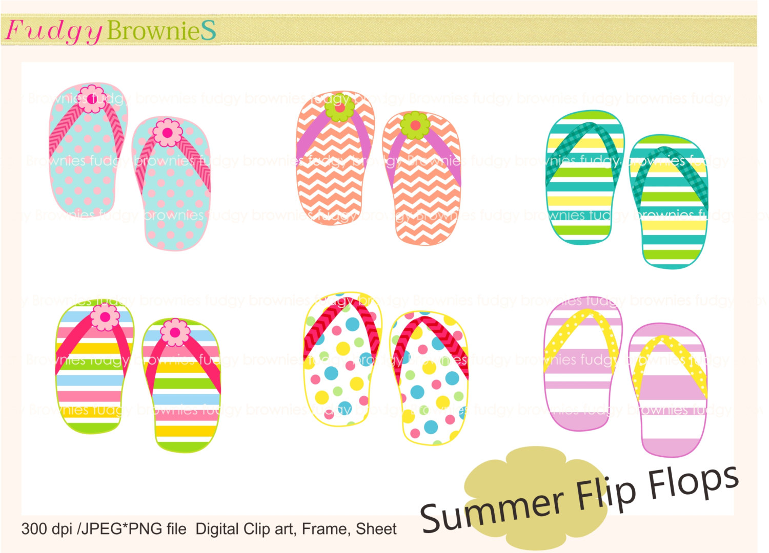 Flip Flop Clip Art Shoes Clip Art Summer Flip By Fudgybrownies