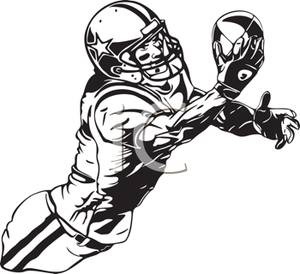     Football Receiver Catching The Ball   Royalty Free Clipart Picture