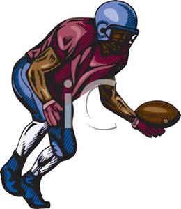     Football Receiver Catching The Ball   Royalty Free Clipart Picture