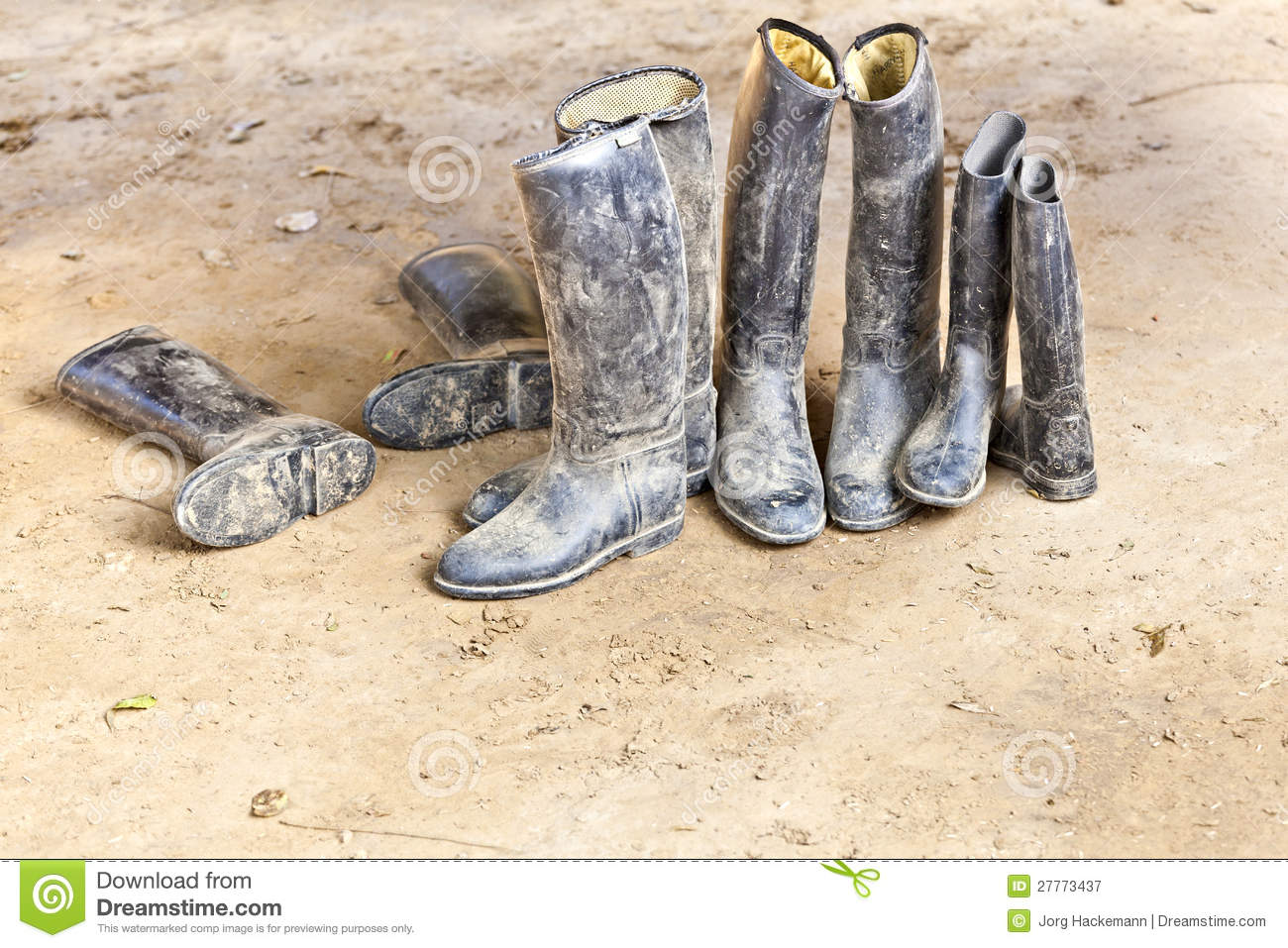     Free Stock Photography  Dirty Riding Boots Standing At Muddy Ground