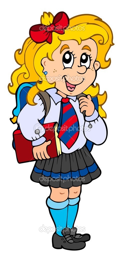 Girl In School Uniform   Stock Vector   Clairev  3569427