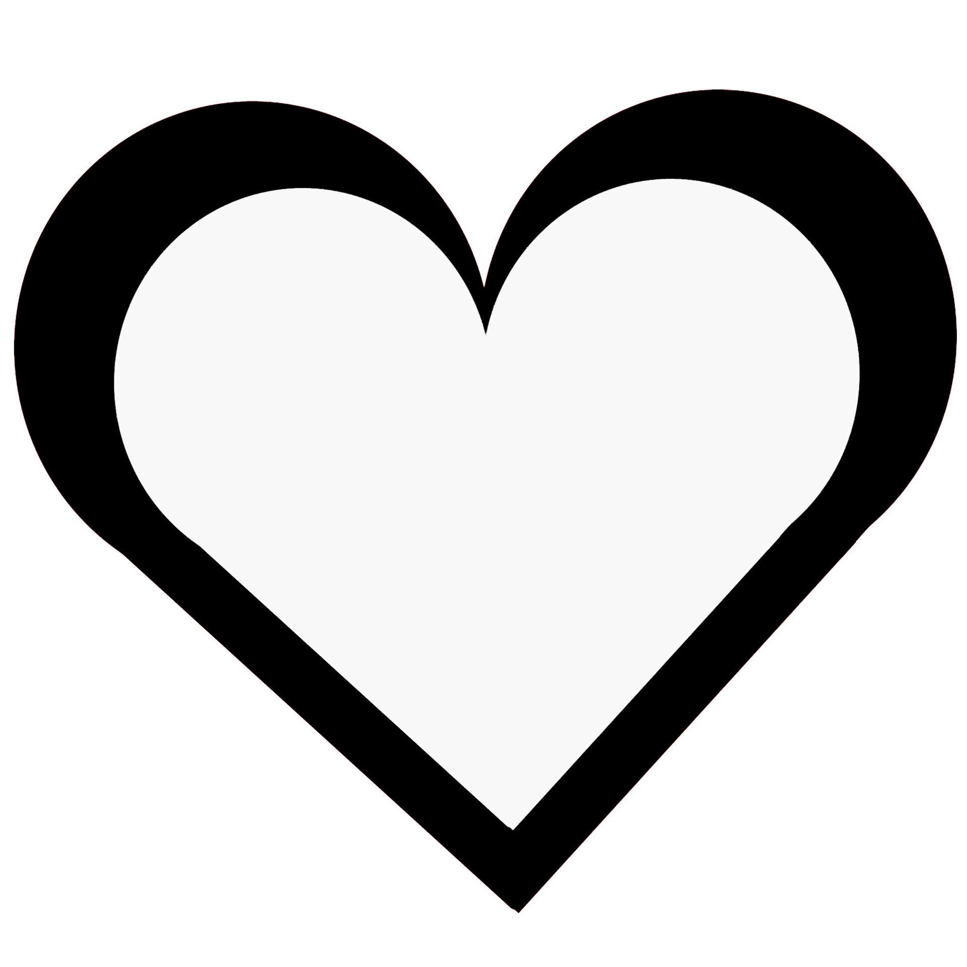 Heart Outline Black And White Basic Heart Outline By K Whiteford1920 X