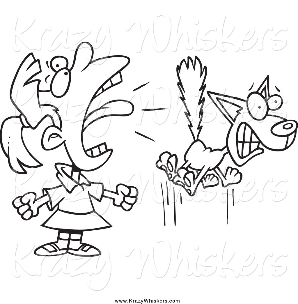 Larger Preview  Critter Clipart Of A Black And White Girl Screaming At