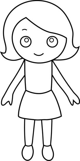 Little Girl Clip Art Little Girl 4 Coloring Page Png