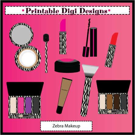 Makeup Brush On Home Clipart Graphic Sets Zebra Print Makeup Clipart